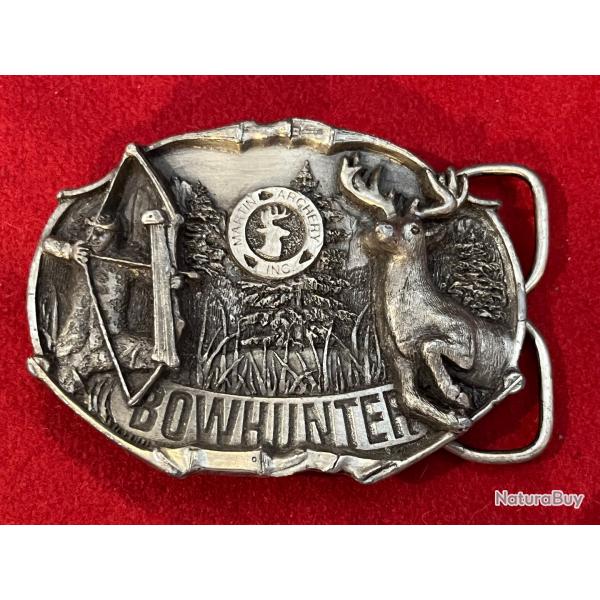 Rare boucle de ceinture   Bowhunter Martin archery inc made in usa 1983
