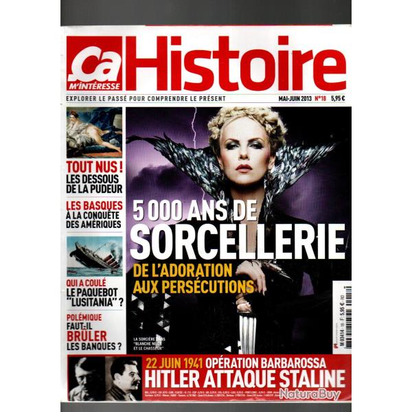 �a m'interesse histoire 18 de 2013, 5000 ans de sorcellerie, lusitania, chirurgie esth�tique 1900