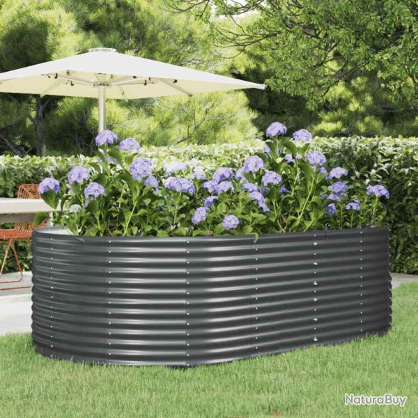 Lit sur�lev� de jardin Anthracite Acier enduit de poudre