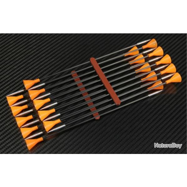 Dards / Flchettes Alex en carbone avec pointes acier - Pack de 10 (Orange) (3)