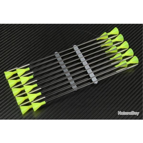 Dards / Flchettes Alex en carbone avec pointes acier - Pack de 10 (jaune) (2)