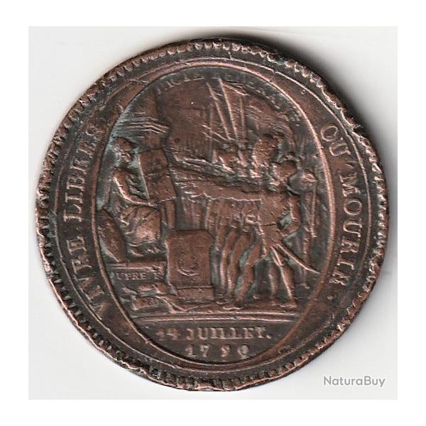 Pi�ce de Monnaie FRANCE  (MONNAIES DE CONFIANCE) Monneron de 5 sols au serment 1792 recherch�e