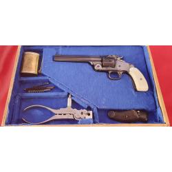COFFRET COMPLET ÉPOUSTOUFLANT SMITH&WESSON 32.44 SW TARGET LUXE AVEC OUTIL D'ORIGINE ÉTAT NEUF !!!!
