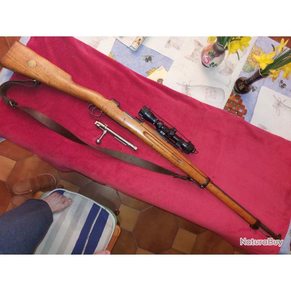 Mauser Sudois "Carlgustaf M96" 6,5x57. Rechambr Frankonia avec tout le matriel de rechargement.