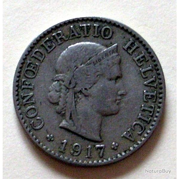 Suisse, tr�s rare monnaie 5 c de 1917