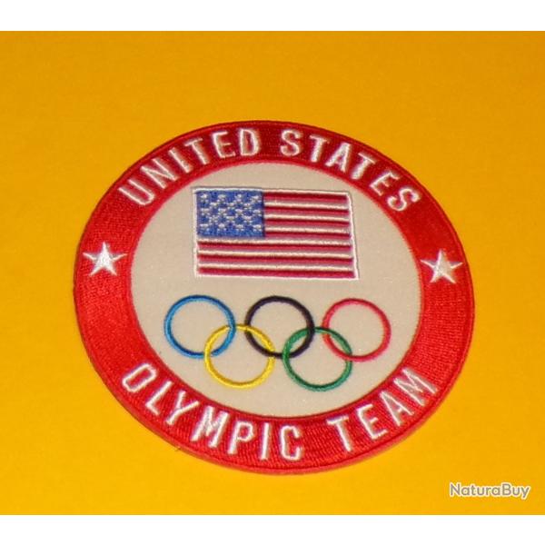 TISSU PATCH :� UNITED STATES , OLYMPIC TEAM  , DIAMETRE�9�CM , BON ETAT VOIR PHOTO . POUR TOUT RENSE