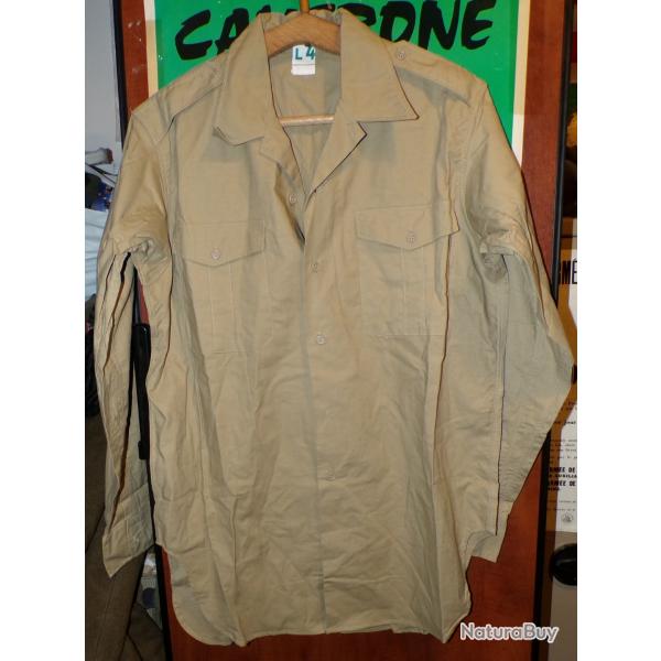CHEMISE MILITAIRE DE L'ARMEE FRANCAISE DE 1960 PERIODE GUERRE ALGERIE  ,Taille 4 L SOIT XL EN CIVIL,