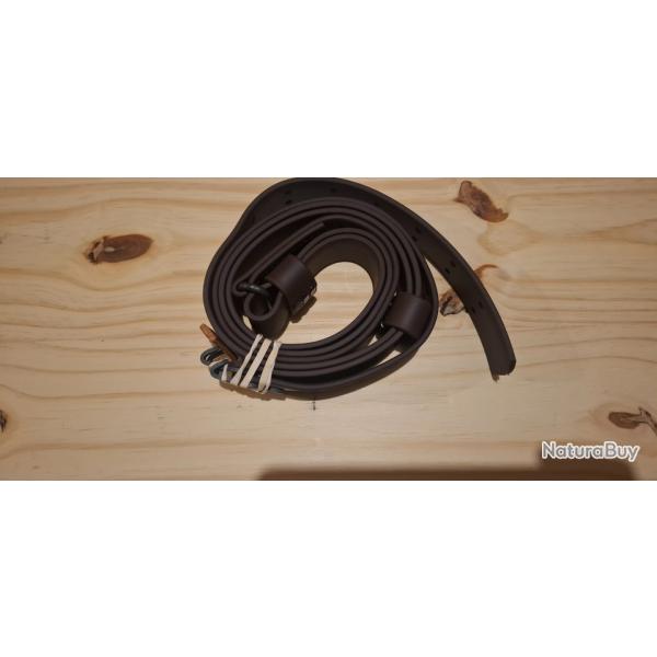 Bretelle 1907 US Turner Saddlery biothane marron. Made in USA.