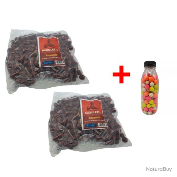 Pack 2 paquets de 2k de bouillettes Super Krill + 1 popup bottle multicolore neutre 180gr
