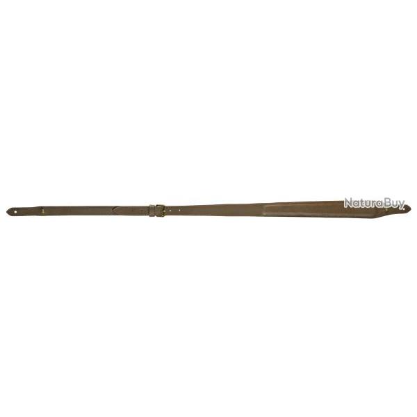 Bretelle en cuir marron rembourr�e � boutons