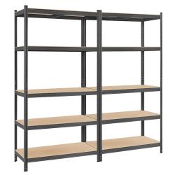 &Eacute;tag&egrave;re charge lourde m&eacute;tallique 200 x 100 x 50 cm 5 niveaux charge totale 875 kg (175 kg/niveau) &eacute;