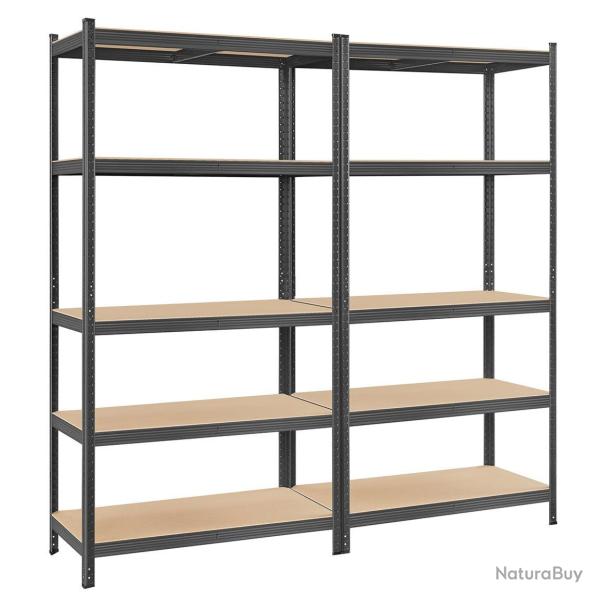 �tag�re charge lourde m�tallique 200 x 100 x 50 cm 5 niveaux charge totale 875 kg (175 kg/niveau) �