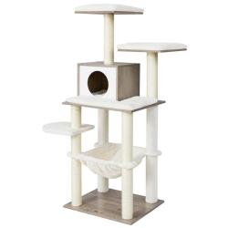 Arbre &agrave; chat tour de jeux 138 cm niche gris 12_0003890
