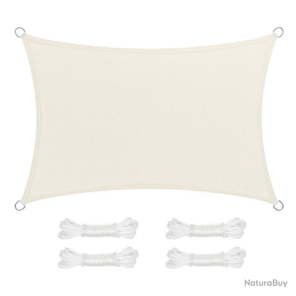 Voile d'ombrage 2 x 3 m toile tendu en hdpe protection salaire extrieure respirant pour balcon ter