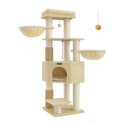 Arbre &agrave; chat grand et stable avec tapis chaud auto-toiletteurs poteaux &agrave; griffer niche hamacs plate