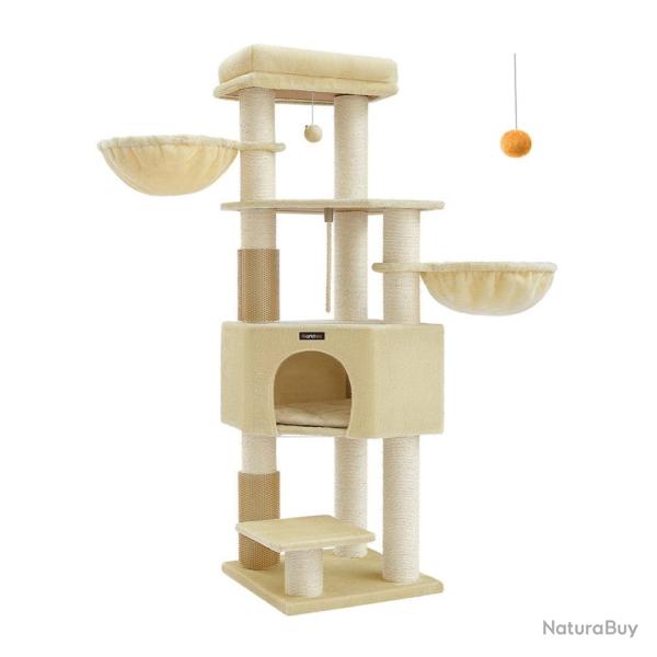 Arbre � chat grand et stable avec tapis chaud auto-toiletteurs poteaux � griffer niche hamacs plate