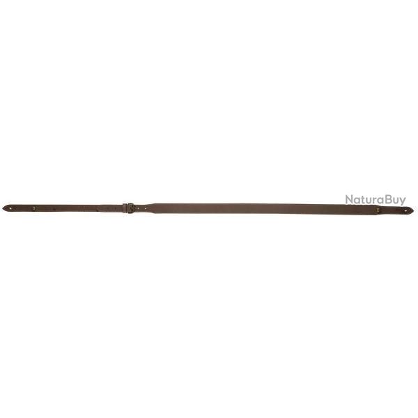 Bretelle en cuir plate marron � boutons