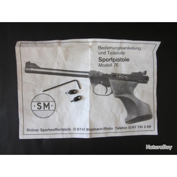 Guidons de rechange pour pistolet de pr�cision Rhoner SM 76 Cal. 22LR