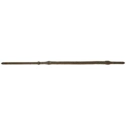 Bretelle en cuir marron tress&eacute; &agrave; boutons