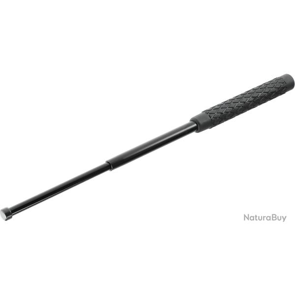 Matraque Telecopique Acier Manche Gomme 21 - 53Cm avec etui - Noire - PERFECTA