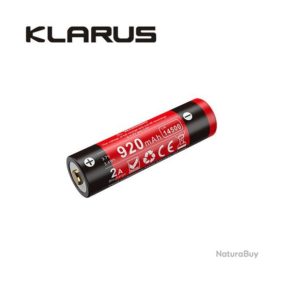 Batterie Klarus 14GT92UR 920mAh prot�g�e rechargeable par Micro USB-C