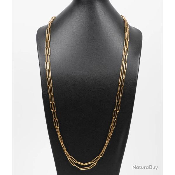 Tr�s long sautoir or jaune 18 carats - maille intemporelle - 144 cm - collier