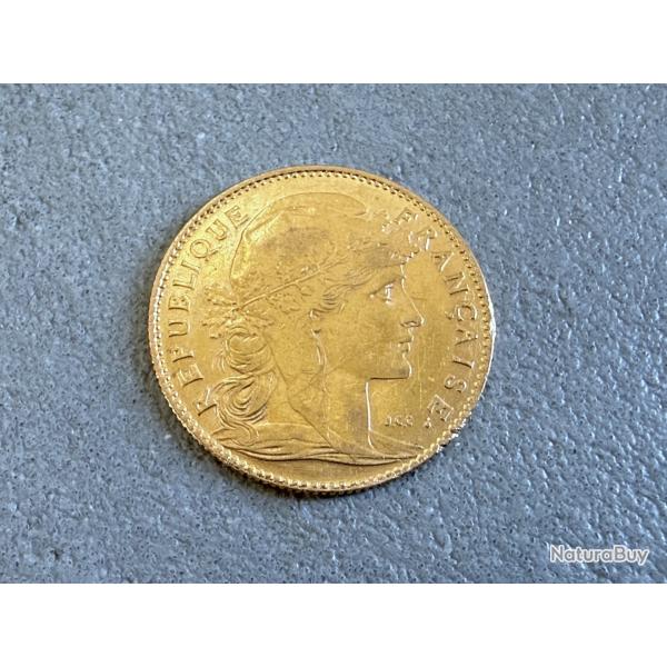 Pi�ce 10 francs or 1910 - Marianne coq (Demi Louis d'or)