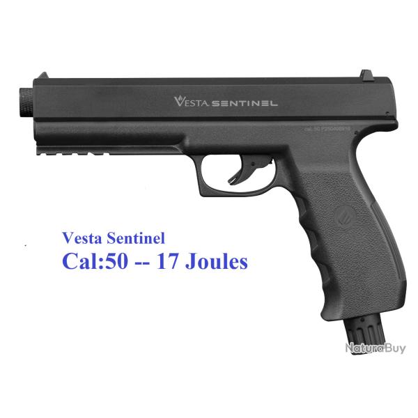 Pistolet  semi auto Vesta Sentinel  Cal 50 -17 Joules