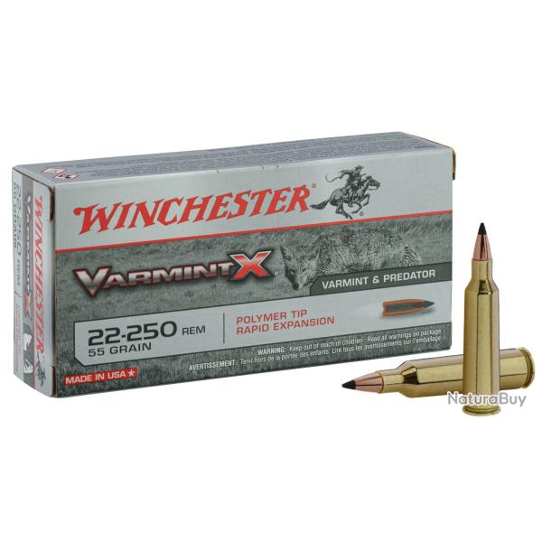 Balles Winchester 22-250 - Varmint-X Extreme Point 55 gr