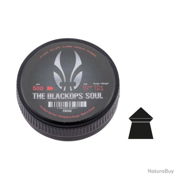 Bo�te de 500 Plombs THE BLACK OPS Soul � t�te pointue 4.5mm