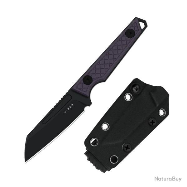 Couteau Kizer Phasmids Purple Lame Acier AEB-L Manche G10 Etui Kydex KI1079A1