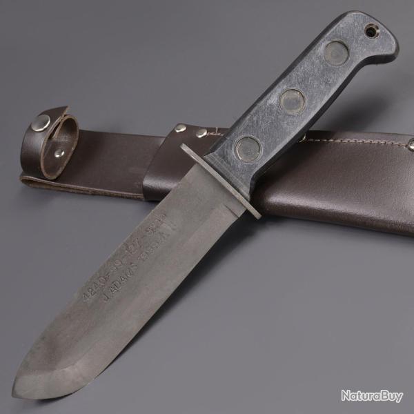 Couteau de Survie J. Adams Sheffield Lame Drop Point Acier Carbone Manche Abs Etui Cuir SHE004