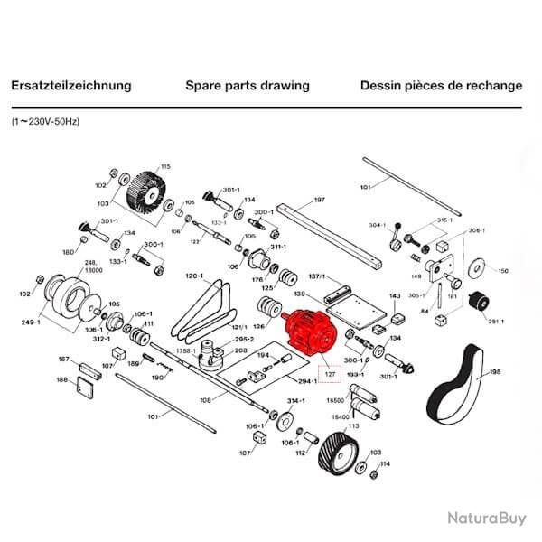 Pice dtache Dick - Moteur et condensateur pour affteuse  bande Dick SM 160T