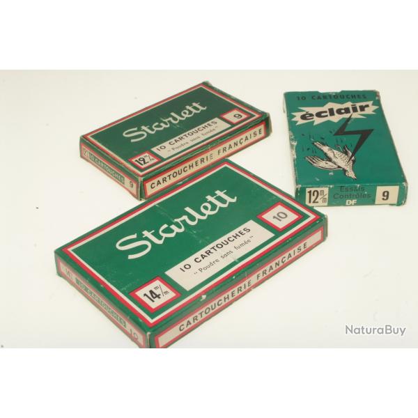 Lot de 3 boites de cartouches Starlett et Eclair