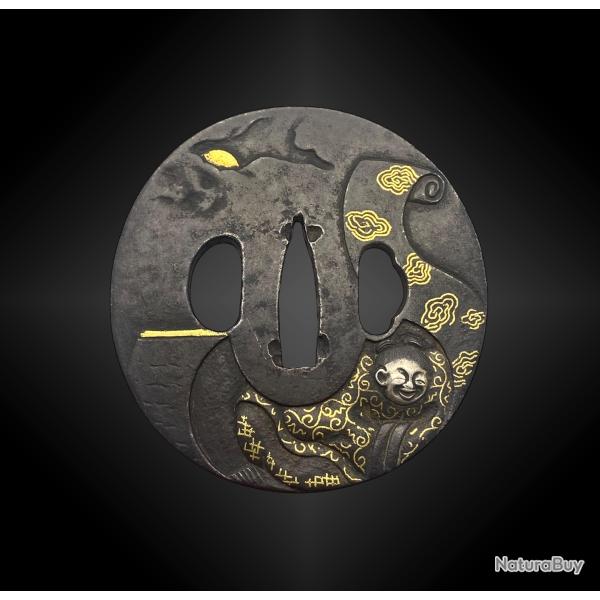 TSUBA NAGAMARU GATA. JAPON - Priode Edo (1606 - 1868) Moine