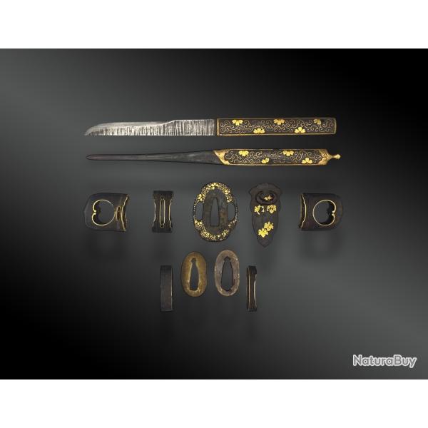 Monture complte de sabre gunto, avec koga et kosuka JAPON - poque Edo (1606 - 1868)