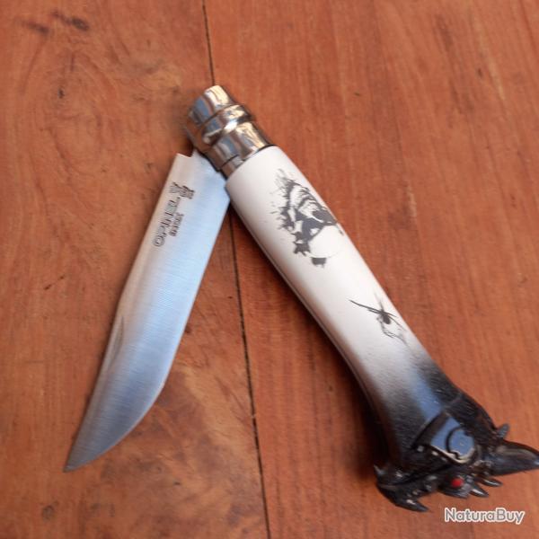 Unique Couteau OPINEL N8 INOX CUSTOM Manche en R�sine
