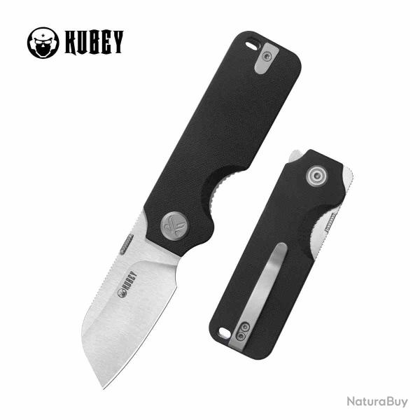 Couteau Kubey Boxer Black Lame Sheepsfoot Acier 14C28N Manche G10 IKBS Linerlock KUB407A