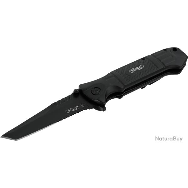 Couteau Walther BTTK Lame tanto acier 440C 98Mm rev�tement noir mat +�tui