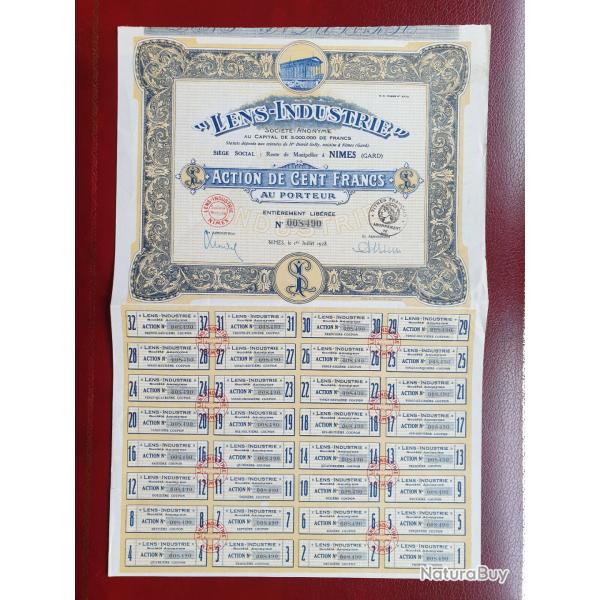DECO action 100 francs Lens Industries Nimes maison carre Gard 30 1928