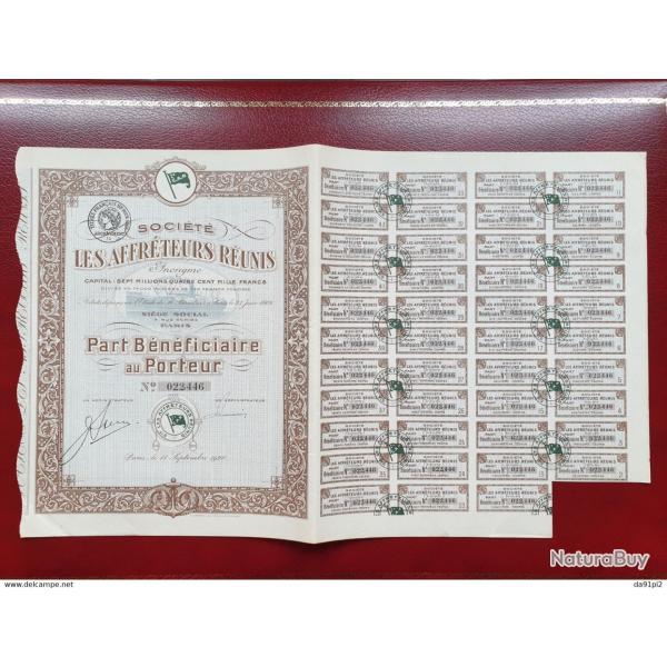 DECO Part b�n�ficiaire Affr�teurs r�unis 1920