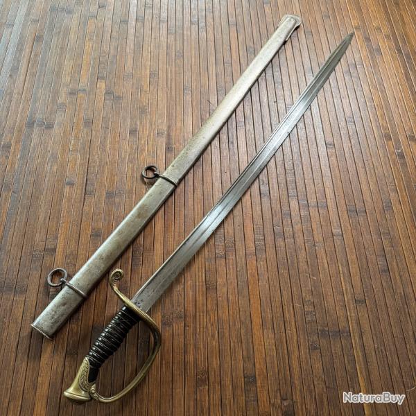 SABRE ADJUDANT D'INFANTERIE 1845-55 LAME FORG�E PAR  COULAUX A KLINGENTHAL POIN�ON DE FOURBISSEUR