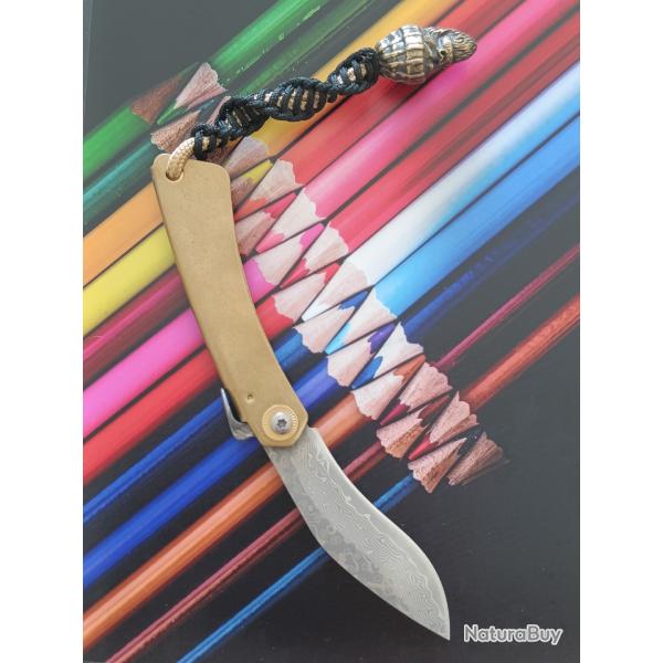 Type Higonokami san-mai damas personnalis ADN Gorille