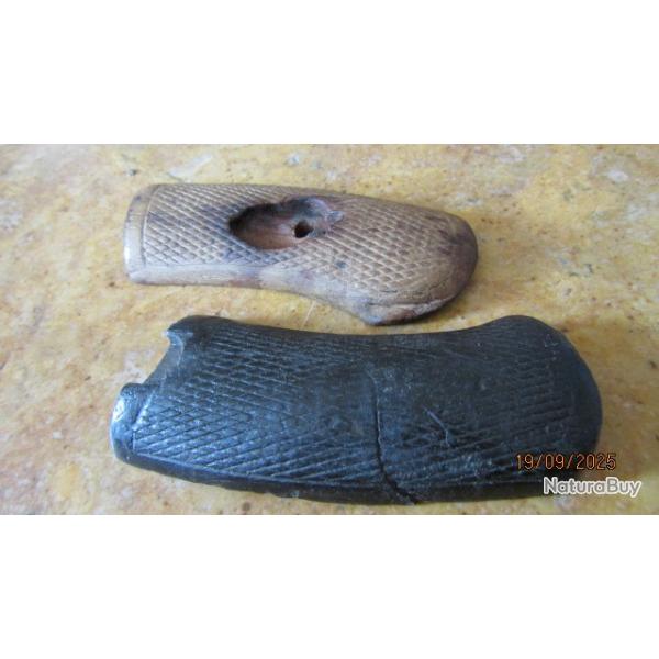 plaquette paire bois 11mm revolver 1873  original  abim�es2