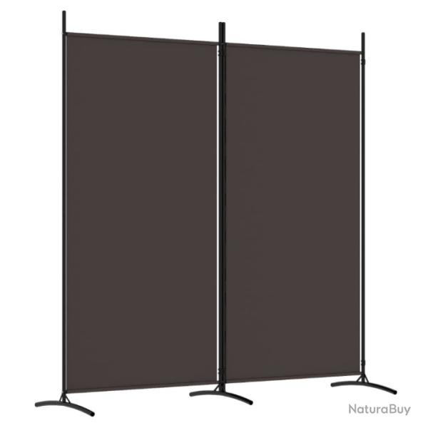 Cloison separation 2 panneaux marron 175x180 cm tissu polyester fer pratique polyvalent interieur