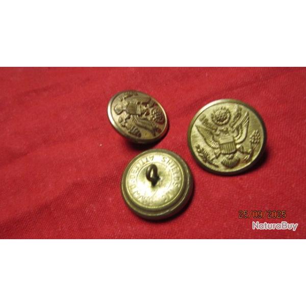 bouton US army seconde guerre � l'unit� WW2 Am�riciain GI USA diff�rentes taille 28.5mm laiton