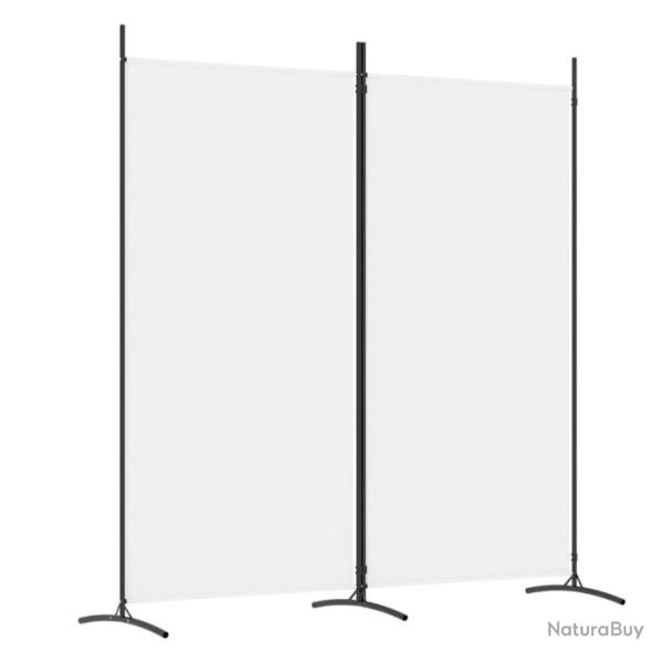 Cloison separation 2 panneaux blanc 175x180 cm tissu polyester fer polyvalent rangement interieur