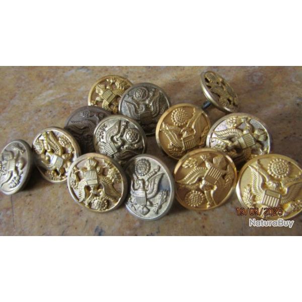 bouton US army seconde guerre � l'unit� WW2 Am�riciain GI USA diff�rentes taille 22,8mm laiton