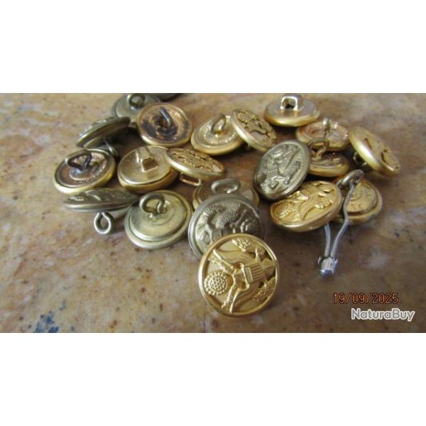 bouton US army seconde guerre � l'unit� WW2 Am�riciain GI USA diff�rentes taille 15.9mm laiton