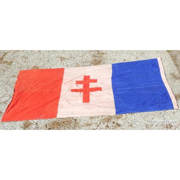 Drapeau fran�ais bleu blanc rouge BBR croix Lorraine cousue tampon fabricant LONDON WWII VIM25BBR001